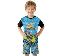 Get Trend Hot Wheels Pijama Niño 2-6 Años, Conjunto Verano Niño de Pijama Corto de Algodón, Camiseta Manga Corta y Shorts, Ropa de Dormir, Regalo para Gamer (4-5 Años, Multi Hot Wheels)