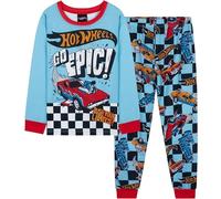 Get Trend Hot Wheels Pijama Niño Manga Larga, Conjunto Pijama para Niños y Adolescentes, Lounge Set, Ropa de Dormir, Regalo Gamer (2-3 Años, Azul Hot Wheels)