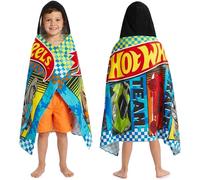 Get Trend Hot Wheels Toalla con Capucha Niño, Poncho Niño de Baño y Playa 100% Algodón, Suave y Absorbente, Toalla Piscina Infantil para Ducha, Accesorio de Viaje y Vacaciones (Multi Hot Wheels)