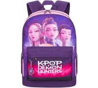 Get Trend Huntrix Kpop Demon Hunters Grande Mochila Niña, 46 cm Mochila Escolar con Acolchado Suave y Correas Ajustables, para Colegio, Deporte y Tiempo Libre (Morado/Rosa)