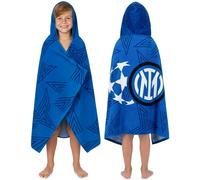 Get Trend Inter Milan Toalla Capucha Niño Adolescente, Absorbente Fútbol Algodón Poncho Toalla, Regalo para Niños (Armada Inter Milan)