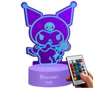 Get Trend Kuromi Sanrio Luces LED Acrílica con Control Remoto, 16 Colores y 4 Modos, Lampara Mesita Noche con Brillo Ajustable, Funciona con USB o Pilas (Multi Kuromi)