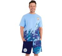 Get Trend Manchester City F.C. Pijama Hombre Verano Conjunto de Pijama Futbol Corto Suave Ropa de Dormir Algodon Regalo para Él (M, Azul Man City)