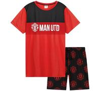 Get Trend Manchester United F.C. Pijama Corto Niño y Adolescente Chico Conjunto de Pijamas Futbol Verano Ropa Niño Regalos Niños (9-10 Años, Negro Man United)
