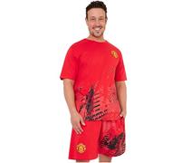 Get Trend Manchester United F.C. Pijama Hombre Verano Conjunto de Pijama Futbol Suave Ropa de Dormir Algodon Regalo para Él (XL, Rojo Man United)