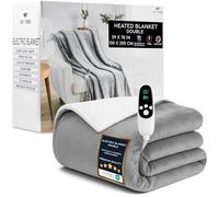 Get Trend Manta Electrica Doble 150x200 cm con 9 Niveles, Temporizador 12h y Protección contra Sobrecalentamiento, Manta Invierno para Cama, Sofá (Gris Claro, Double EU)