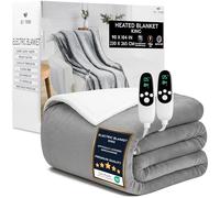 Get Trend Manta Electrica King 230x265 cm con 9 Niveles, Temporizador 12h y Protección contra Sobrecalentamiento, Manta Invierno para Cama, Sofá (Gris Claro, King EU)