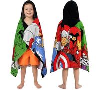 Get Trend Marvel Avengers Toalla con Capucha Niño, Poncho Toalla de Baño Infantil 100% Algodón, Suave y Absorbente, Accesorio Viaje Playa y Piscina, Regalo Niños de Verano (Multi Avengers)