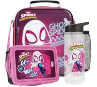 Get Trend Marvel Ghost Spider Bolsa Termica Porta Alimentos Set, 3 Piezas Botella de Agua y Bento Box Fiambrera con Compartimentos, Sin BPA, para Colegio, Guarderia y Viajes (Multi Ghost Spider)