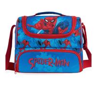Get Trend Marvel Spiderman Bolsa Termica Infantil, Lunch Bag con Doble Compartimento, Asa y Correa Ajustable, Bolsa Isotermica, Colegio y Picnic, Regalo Niños (Rojo/Azul Spiderman)