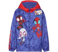 Get Trend Marvel Spiderman Chubasquero Niño y Adolescente, Chaqueta Impermeable con Capucha, Forro Polar, Regalos Niños (5-6 Años, Azul Spidey Forro Polar)