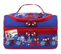 Get Trend Marvel Spidey Bolsa Termica Porta Alimentos Infantil Bolso con Compartimento Comida Aperitivo para Escuela y Picnic (Azul/Rojo Spidey)