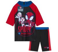 Get Trend Marvel Spidey Conjunto de Bañador Niño Bañador Natacion Bebe Set de Baño 2 Piezas con Camiseta y Pantalón (4-5 Años, Rojo Spidey)