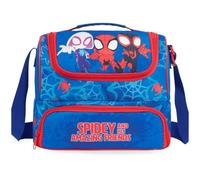Get Trend Marvel Spidey y Sus Amigos Bolsa Termica Infantil, Lunch Bag con Doble Compartimento, Asa y Correa Ajustable, Bolsa Isotermica, Colegio y Picnic, Regalo Niños (Rojo/Azul Spidey)