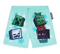 Get Trend Minecraft Bañador Niño 7-14 Años, Pantalon Corto de Baño con UPF 50+, Forro de Malla, Bolsillos y Cintura Ajustable (9-10 Años, Multi Minecraft)