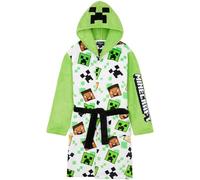 Get Trend Minecraft Bata de Casa Niño, Bata Polar con Capucha y Bolsillos, Ropa de Casa Invierno, Regalo Original Creeper (13-14 Ans, Blanco Minecraft)