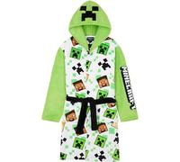 Get Trend Minecraft Bata de Casa Niño, Bata Polar con Capucha y Bolsillos, Ropa de Casa Invierno, Regalo Original Creeper (9-10 Ans, Blanco Minecraft)