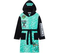 Get Trend Minecraft Bata de Casa Niño, Bata Polar con Capucha y Bolsillos, Ropa de Casa Invierno, Regalo Original Creeper (9-10 Ans, Verde Minecraft)