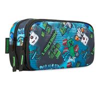 Get Trend Minecraft Estuche Niño y Niña, 2 Compartimentos, Ligero y Resistente, Gran Estuche Escolar para Lápices, Portalápices para Teens, Regalo Gamer Creeper (Azul/Multi Minecraft)