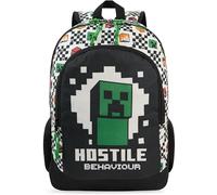 Get Trend Minecraft Grande Mochila Niño, 46 cm Mochila Escolar Niño Ajustable, Gran Capacidad para Colegio Viaje y Ocio, Regalo Gamer Niños (Negro/Verde Minecraft)