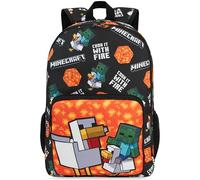 Get Trend Minecraft Grande Mochila Niño, 46 cm Mochila Escolar Niño Ajustable, Gran Capacidad para Colegio Viaje y Ocio, Regalo Gamer Niños (Negro/Multi Minecraft)