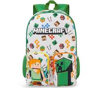 Get Trend Minecraft Grande Mochila Niño, 46 cm Mochila Escolar y Viaje Ajustable, Acolchada para Deportes y Escuela, Regalo Gamer (Blanco/Multi Minecraft)