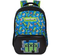 Get Trend Minecraft Grande Mochila Niño, 46 cm Mochila Escolar y Viaje Ajustable, Acolchada para Deportes y Escuela, Regalo Gamer (Negro/Multi Minecraft)