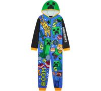 Get Trend Minecraft Pijama Entero Niño Adolescente, Pijama Polar Infantil de Una Pieza con Cremallera, Mono Cómodo para Invierno (9-10 Años, Multi Capucha Minecraft)