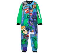 Get Trend Minecraft Pijama Entero Niño Adolescente, Pijama Polar Infantil de Una Pieza con Cremallera, Mono Cómodo para Invierno (13-14 Años, Multi Minecraft)