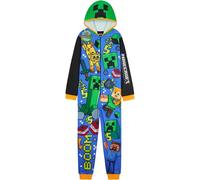 Get Trend Minecraft Pijama Entero Niño Adolescente, Pijama Polar Infantil de Una Pieza con Cremallera, Mono Cómodo para Invierno (11-12 Años, Multi Capucha Minecraft)
