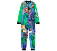 Get Trend Minecraft Pijama Entero Niño Adolescente, Pijama Polar Infantil de Una Pieza con Cremallera, Mono Cómodo para Invierno (11-12 Años, Multi Minecraft)