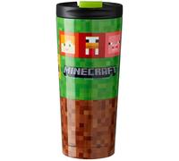 Get Trend Minecraft Taza Térmica Acero Inoxidable con Tapa Antiderrame 425ml, Vaso Térmico Niños Adultos, Bebidas Frías y Calientes, Termo Portátil para Viaje (Multi Minecraft)
