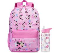Get Trend Minnie Mouse Mochila Infantil con Botella Agua 500 ml, Mochila Escolar Niña con Cremallera y Botella Sin BPA, Regalo Niña (Rosa Minnie)