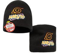 Get Trend Naruto Gorro Invierno e Cuello Niño, 2Pcs Set para Niños Adolescentes, Accesorios de Invierno, Anime Regalo Niños (7-14 Años, Negro Naruto, 2)