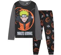 Get Trend Naruto Pijama Invierno Niño y Adolescente con Personajes Animados, Pijamas Manga Larga 2 Piezas, 7-15 Años, Ropa de Dormir (13-14 Años, Negro Naruto)