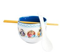 Get Trend One Piece Bol Ramen 600ml con Palillos y Cuchara, Juego 3 Piezas Cuencos Ceramica Japonés para Sopa Fideos Noodles, Vajilla Hogar y Cocina (Multi One Piece)