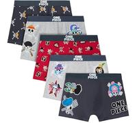 Get Trend One Piece Calzoncillos Niño Boxer Algodon Elástico, Pack 5 Ropa Interior, 7-15 Años, Luffy Regalos de Anime Manga (14-15 Años, Multi One Piece)