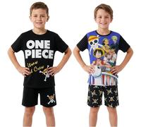 Get Trend One Piece Pijama Niño Verano, 7-14 Años, 2 Pack, Conjunto de Camiseta Manga Corta y Pantalones Cortos, Cómodo y Transpirable, Regalos Niño (7-8 Años, Multi One Piece)