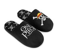 Get Trend One Piece Zapatillas Niño Casa Cálidas, Anime Pantuflas Invierno con Suela Antideslizante, Regalo para Niños y Adolescentes (34/35 EU, Negro One Piece)