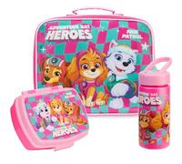 Get Trend Patrulla Canina Bolsa Térmica de Almuerzo Infantil Set, 3 Piezas, Fiambrera Infantil 620 ml, Botella con Pajita 420 ml y Bolsa de Almuerzo 5 L, Regalos para Niñas (Rose Paw Patrol)