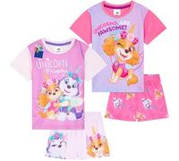 Get Trend Paw Patrol Pijamas Niña Paquete de 2 Pijama Manga Corta Niña con Shorts Everest Skye Ropa de Estar en Casa Regalos Niños (5-6 Años, Morado Paw Patrol, 2)