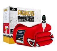 Get Trend Peanuts Snoopy Manta Electrica Doble 150x200cm, Manta Invierno Sherpa, 9 Niveles de Calor, Temporizador 12h y Protección contra Sobrecalentamiento (Rojo Snoopy, Doble EU)