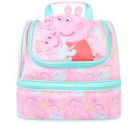 Get Trend Peppa Pig 3D Bolsa Termica Infantil Niña, Lunch Bag, Bolsa Isotermica con Doble Compartimento, Asa y Cremallera, para Colegio, Excursiones o Picnic, Regalo Niña (Rosa Peppa Pig)