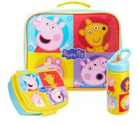 Get Trend Peppa Pig Bolsa Térmica de Almuerzo Infantil Set, 3 Piezas, Fiambrera Infantil 620 ml, Botella con Pajita 420 ml y Bolsa de Almuerzo 5 L, Regalos para Niñas (Multi Peppa Pig)