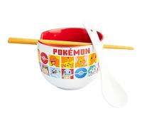 Get Trend Pokemon Bol Ramen 600ml con Palillos y Cuchara, Juego 3 Piezas Cuencos Ceramica Japonés para Sopa Fideos Noodles, Vajilla Hogar y Cocina (Multi Pokemon)
