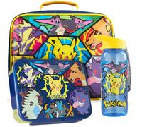 Get Trend Pokemon Bolsa Termica Infantil Aislante Set, 3 Piezas, Lunch Bag, Botella Agua 640 ml y Bento Box con Compartimentos, Sin BPA, Ligero y Resistente, para Colegio y Picnic (Multi Pokemon)