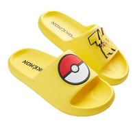 Get Trend Pokemon Chanclas Niño Tipo Slider, Pikachu Gengar Snorlax, Sandalias Niños Verano Abiertas para Uso Diario, Regalos de Anime (37/38 EU, Amarillo Chunky)