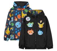 Get Trend Pokemon Chubasquero Niño y Adolescente, Pikachu Anime Chaqueta Impermeable con Capucha, Reversible Diseños, Regalos Niños (9-10 Años, Pokemon Reversible)