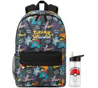 Get Trend Pokemon Mochila Niño y Botella Sin BPA 500 ml, Set Infantil, Grande Mochila Escolar Deporte y Ocio, Idea de Regalo Niño (Multi Battle Pokemon)