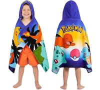 Get Trend Pokemon Poncho Toalla Niño Capucha 125x75 cm, 100% Algodón, Toalla Baño Infantil con Capucha, Poncho Niño para Piscina Playa y Verano, Idea de Regalo Niños (Multi Pokemon)